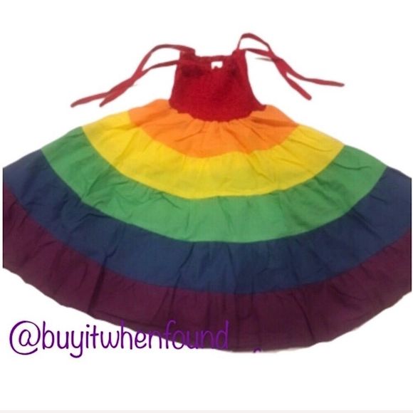 Rainbow Tiered Maxi Spin and Twirl Sun Dress 2T-5T - Picture 2 of 8